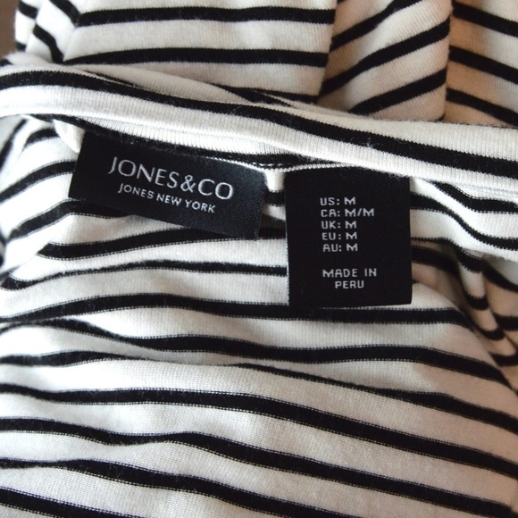 Jones New York SOFT Modal V-Neck Striped T-Shirt, Medium - Picture 3 of 7
